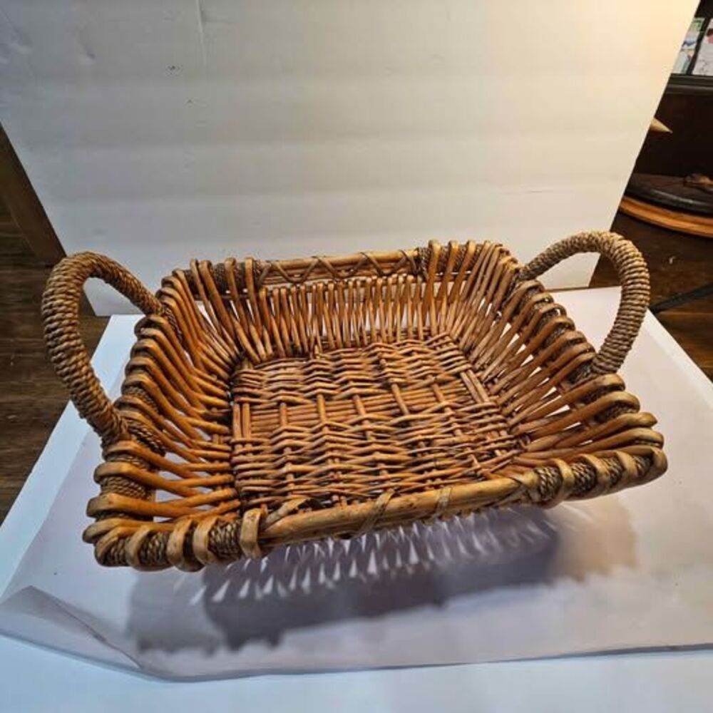 Vintage Wicker Basket with Handles